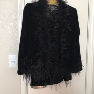 Black Feathered Evening Outfit.